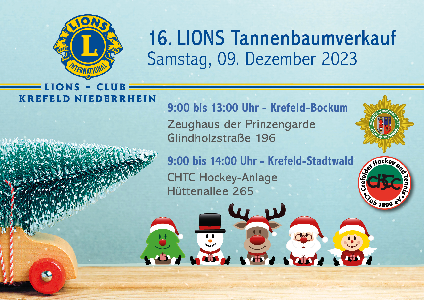 Tannenbaumverkauf des Lionsclubs Krefeld-Niederrhein am 9. Dezember